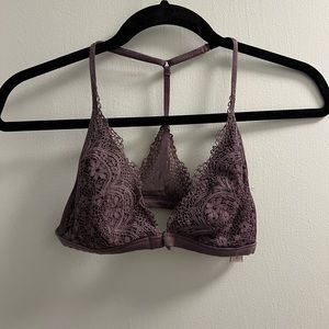 Purple- gray lace bralette